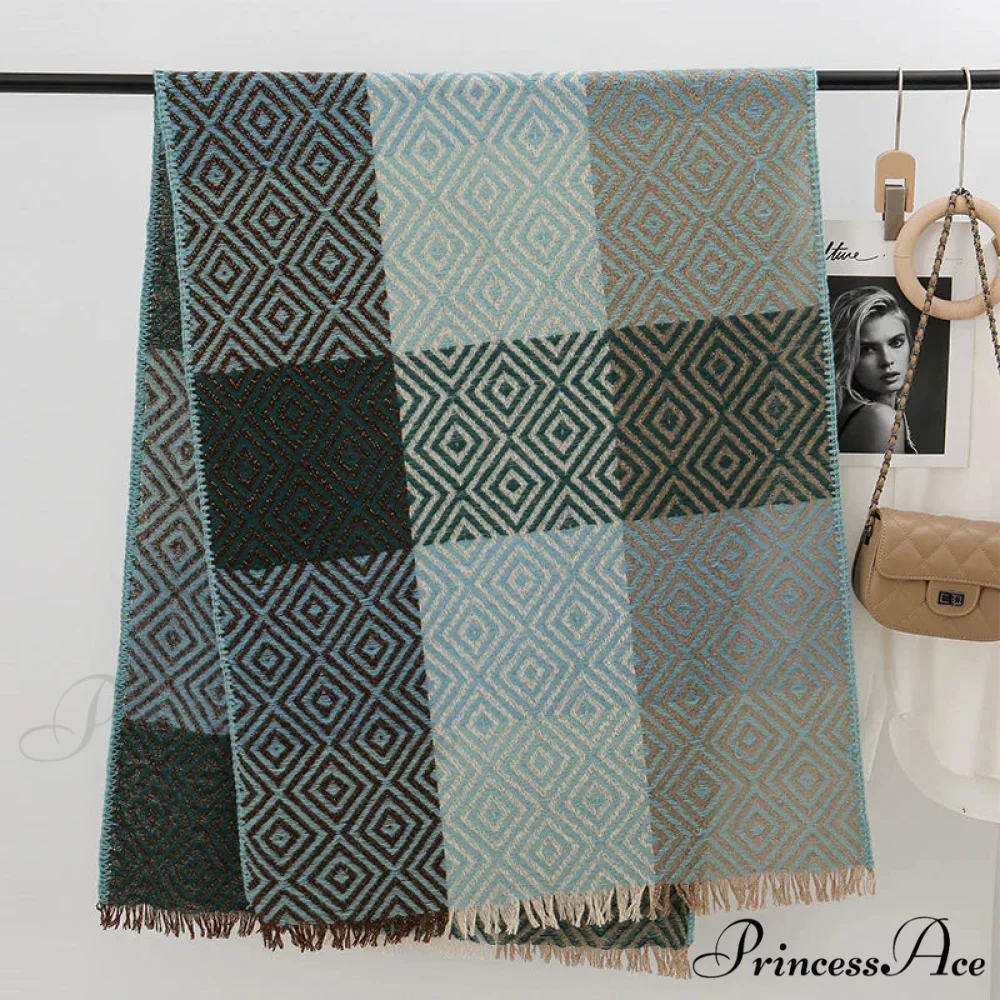 Cold Houndstooth Cashmere Scarf - Image 8