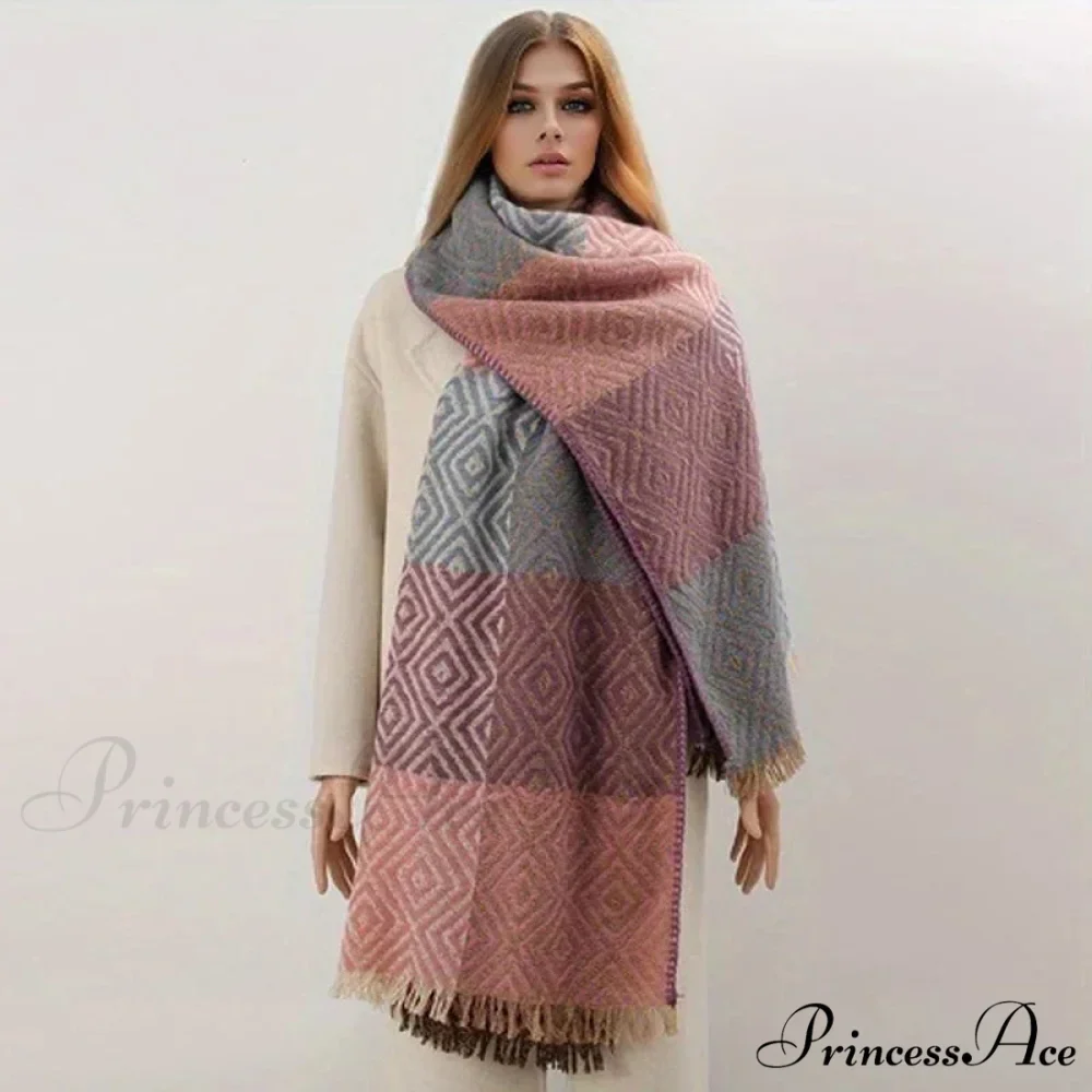 Cold Houndstooth Cashmere Scarf - Image 9