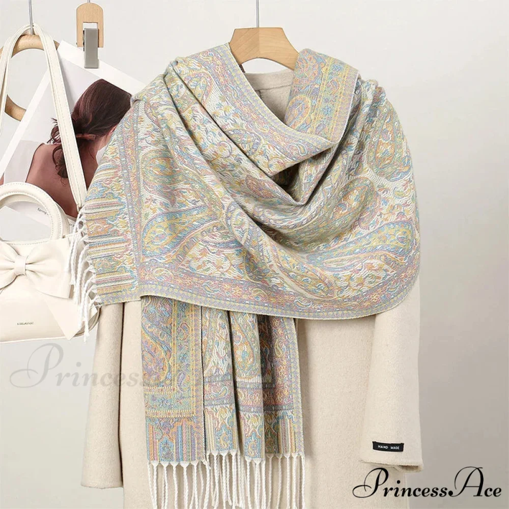 Cold Paisley Cashmere Pashmina Scarf - Image 10