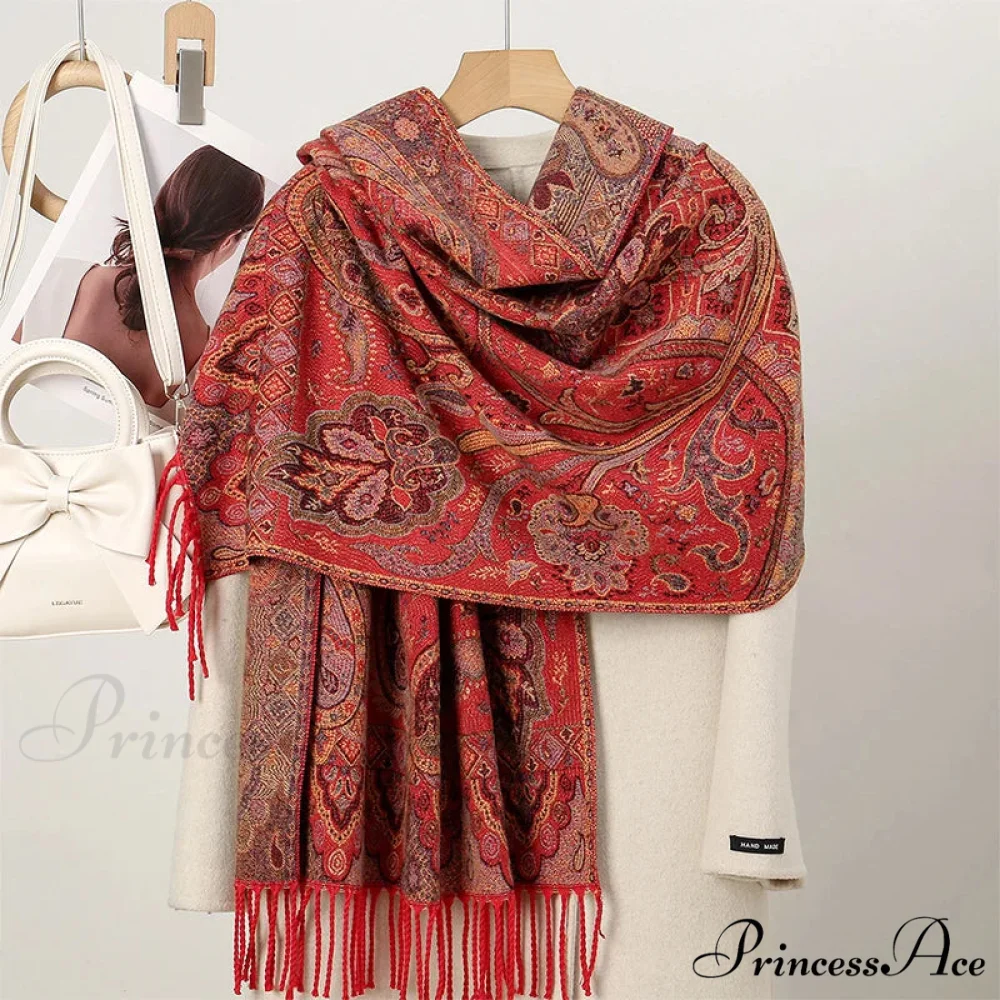 Cold Paisley Cashmere Pashmina Scarf - Image 12