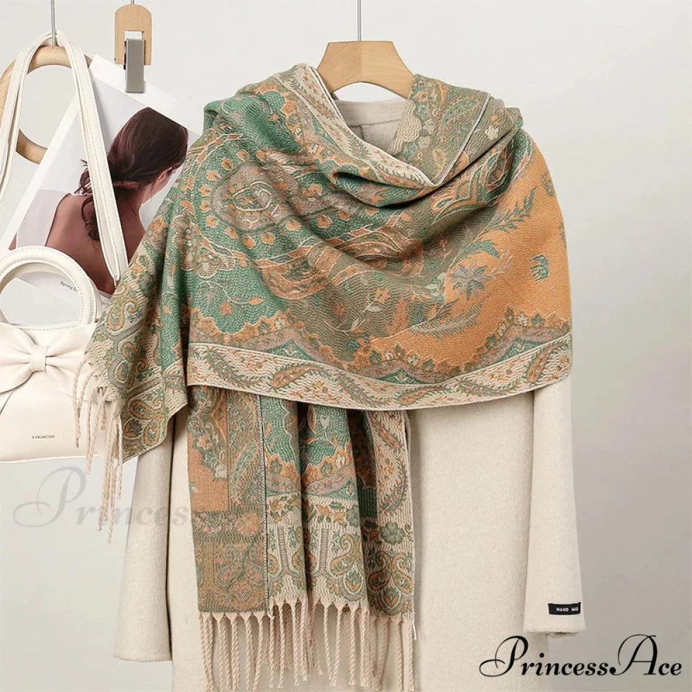 Cold Paisley Cashmere Pashmina Scarf - Image 13