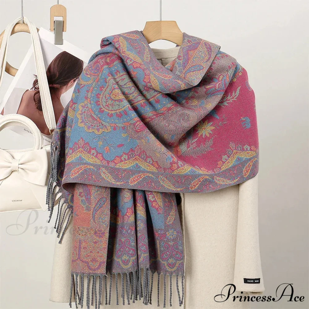 Cold Paisley Cashmere Pashmina Scarf - Image 14