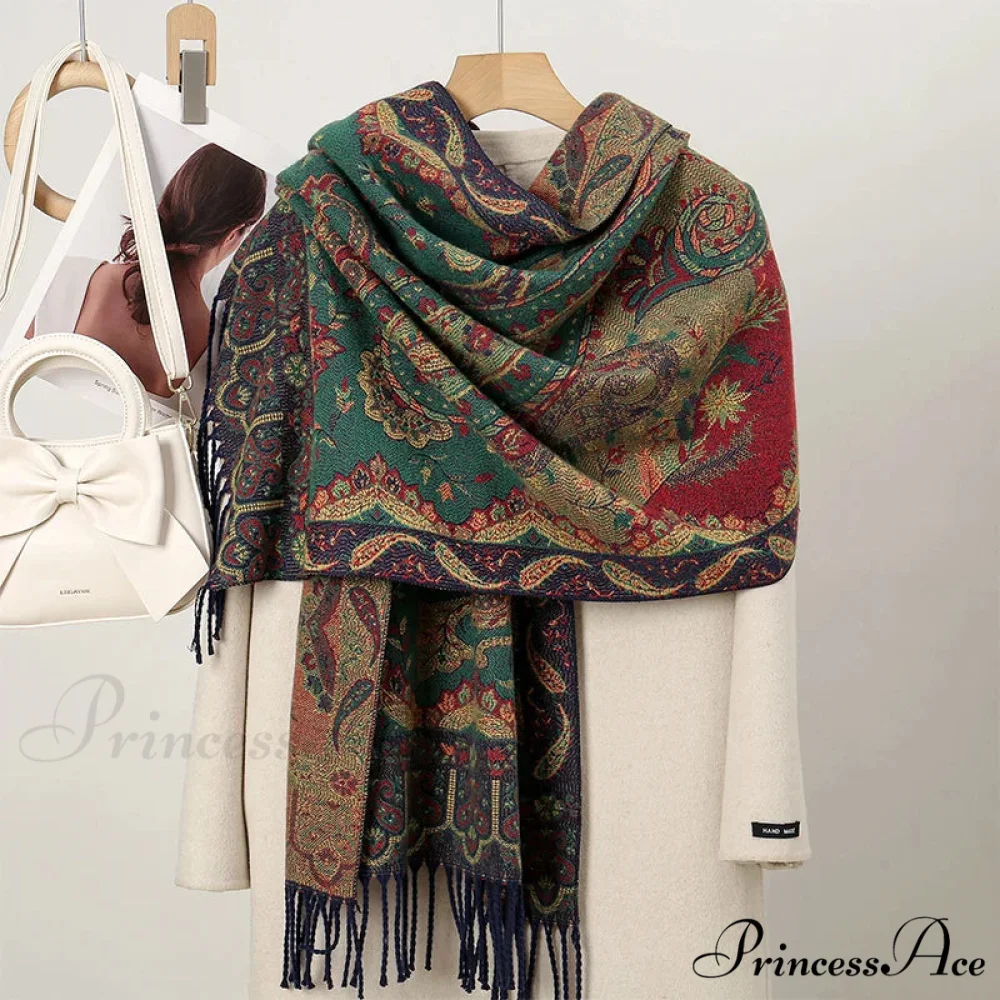 Cold Paisley Cashmere Pashmina Scarf - Image 15