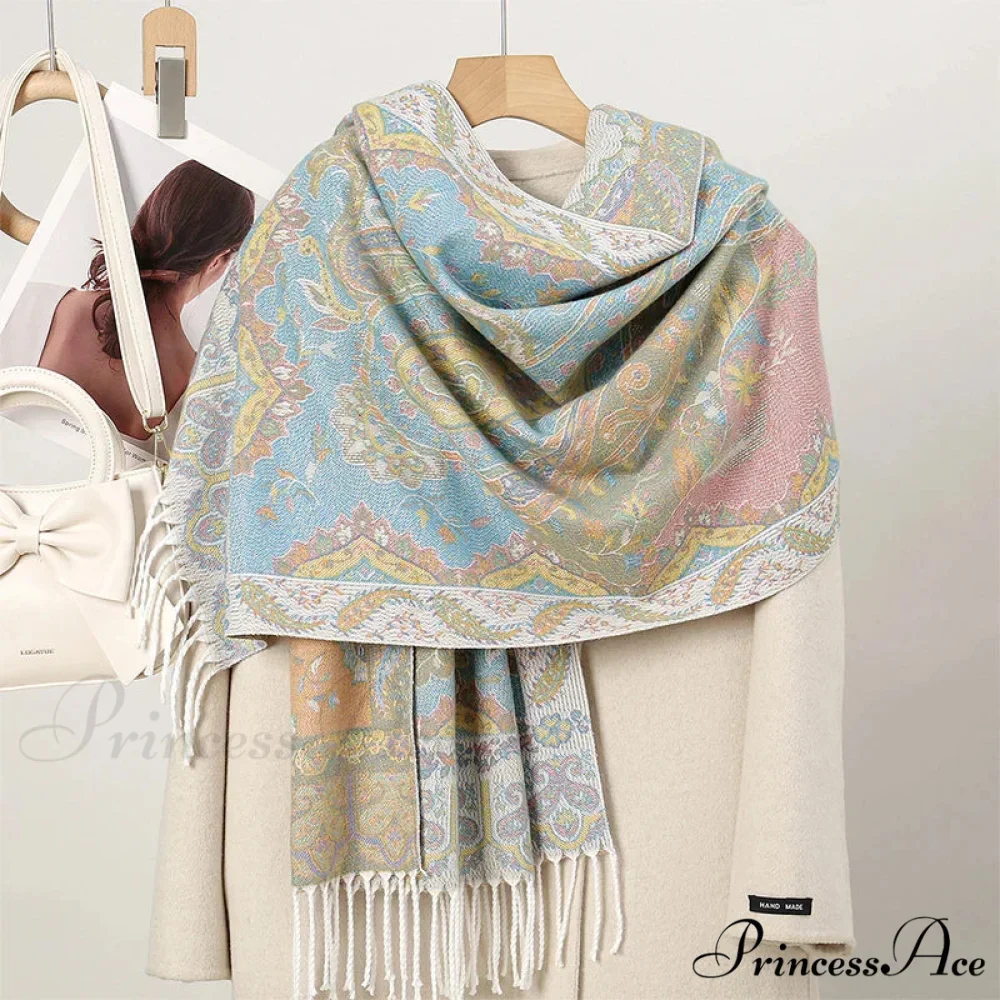 Cold Paisley Cashmere Pashmina Scarf - Image 16