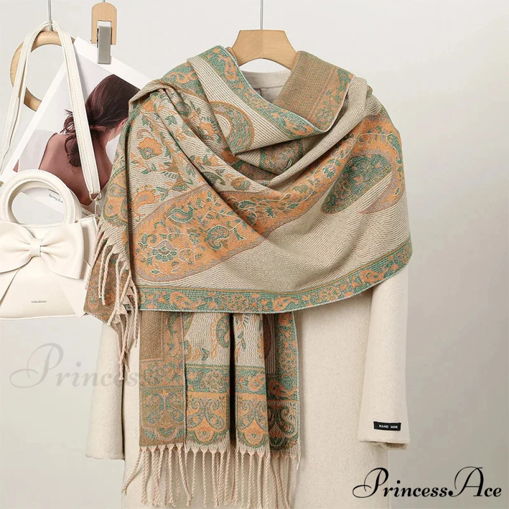 Cold Paisley Cashmere Pashmina Scarf - Image 17