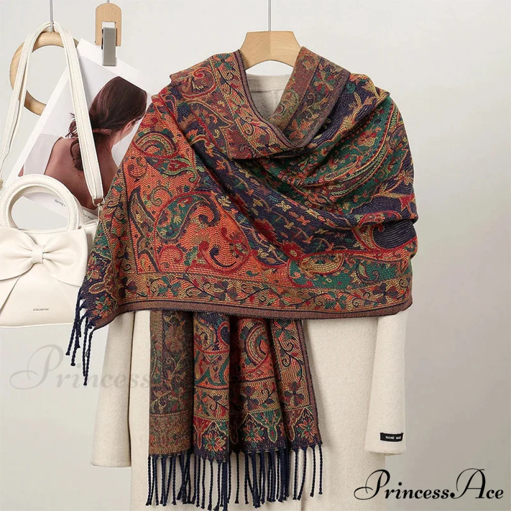 Cold Paisley Cashmere Pashmina Scarf - Image 18