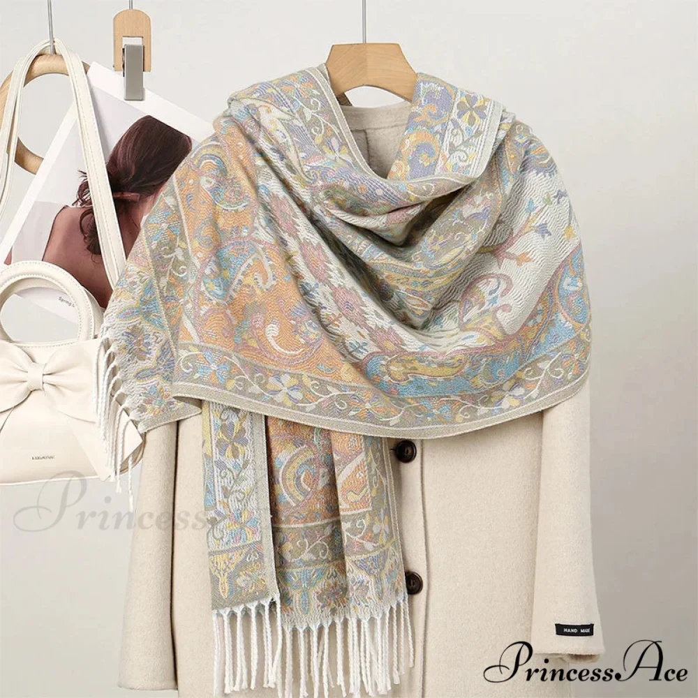Cold Paisley Cashmere Pashmina Scarf - Image 19
