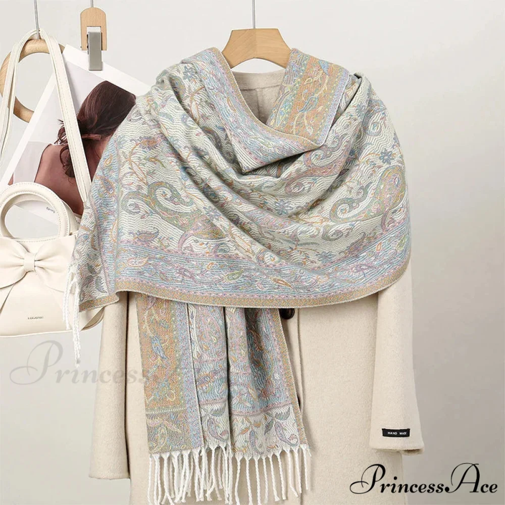 Cold Paisley Cashmere Pashmina Scarf - Image 21