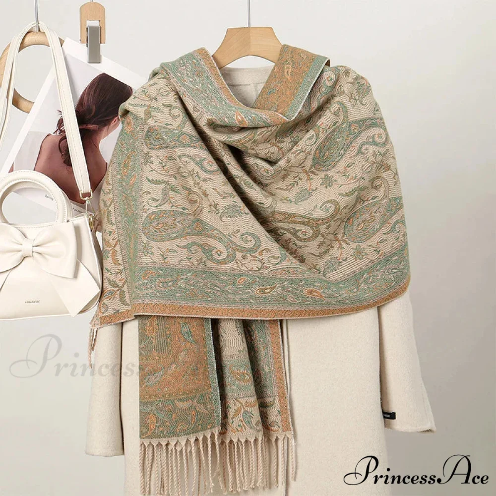 Cold Paisley Cashmere Pashmina Scarf - Image 22
