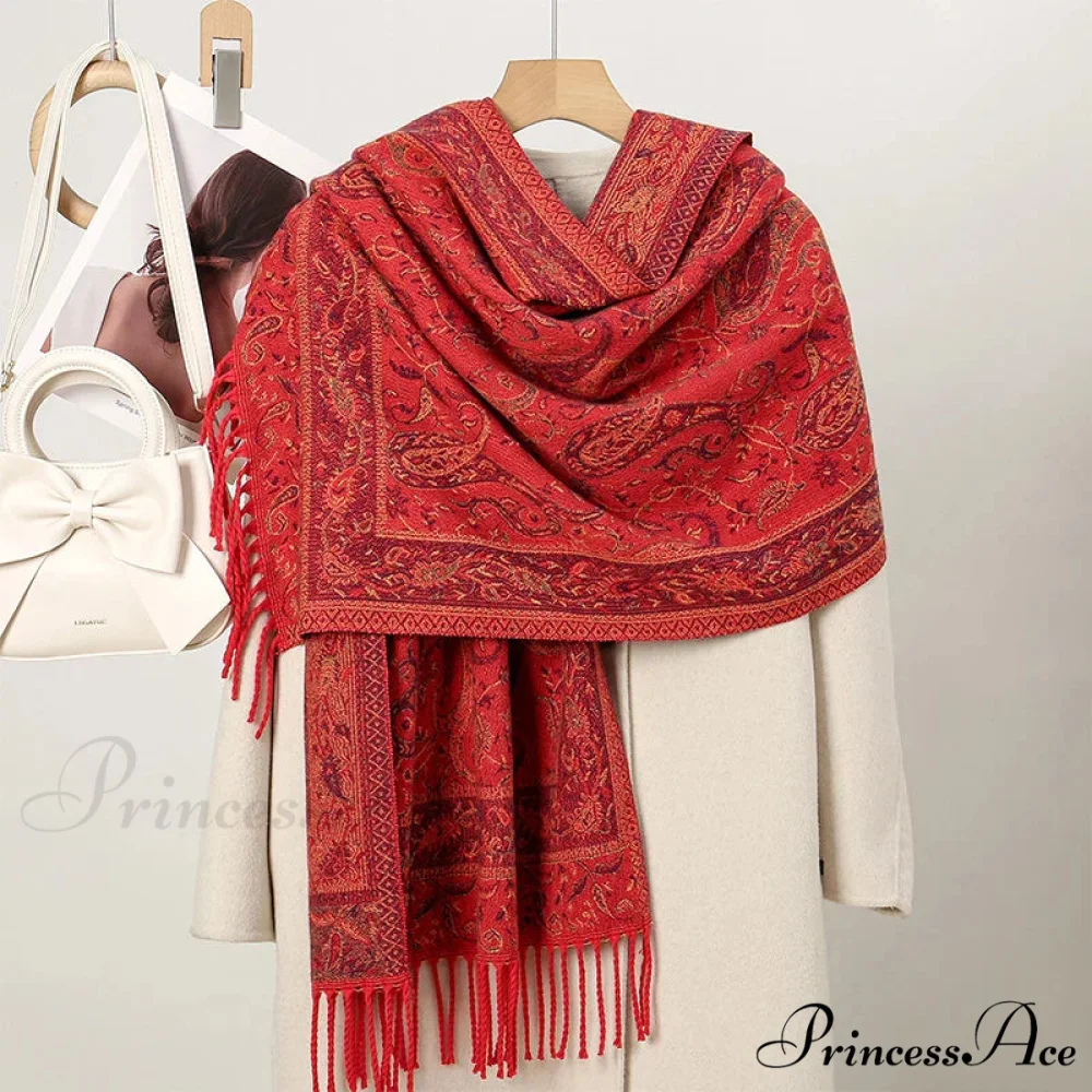 Cold Paisley Cashmere Pashmina Scarf - Image 24