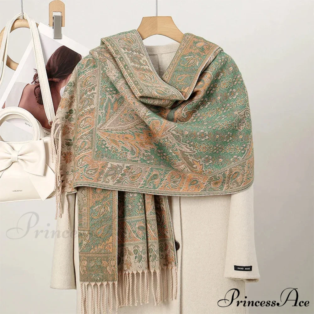 Cold Paisley Cashmere Pashmina Scarf - Image 25
