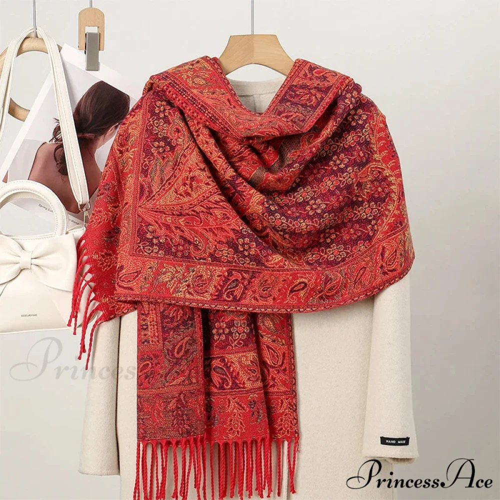 Cold Paisley Cashmere Pashmina Scarf - Image 26