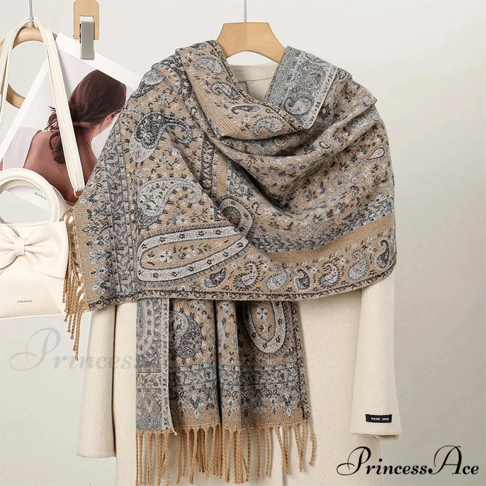 Cold Paisley Cashmere Pashmina Scarf - Image 27