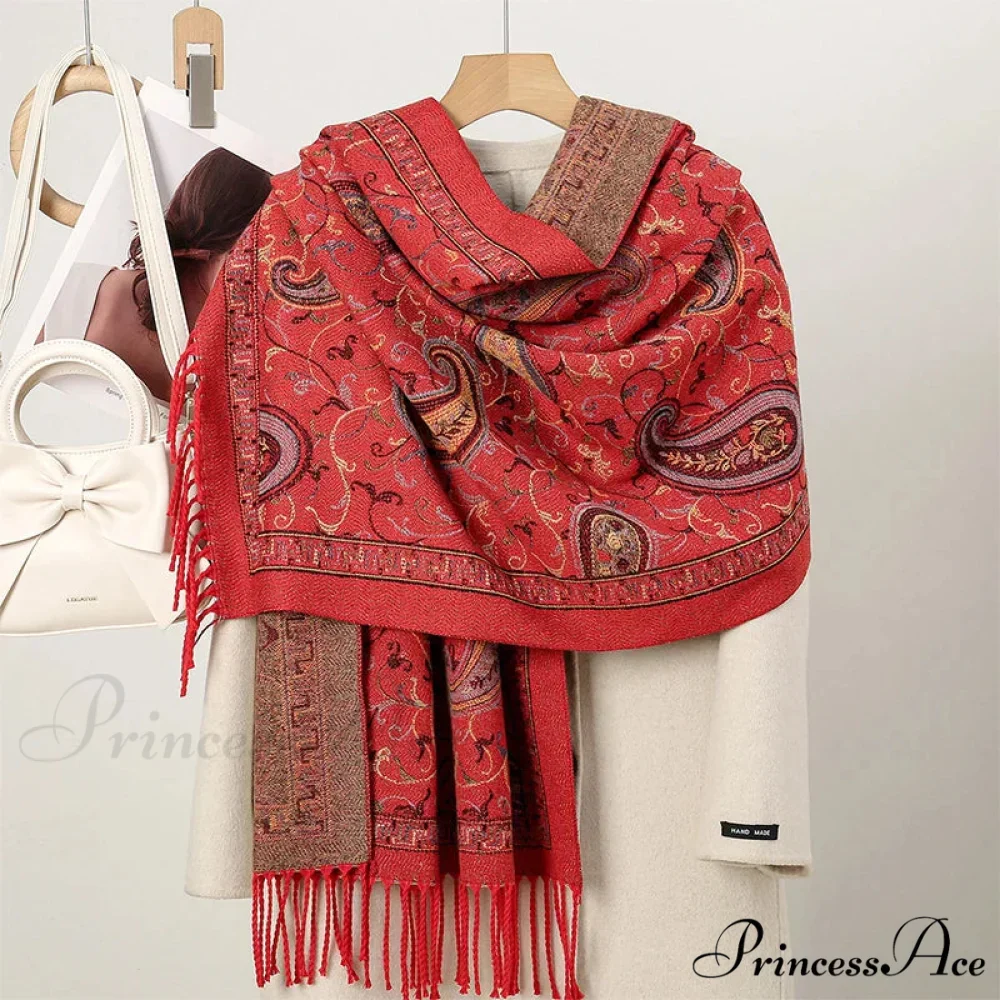 Cold Paisley Cashmere Pashmina Scarf - Image 28