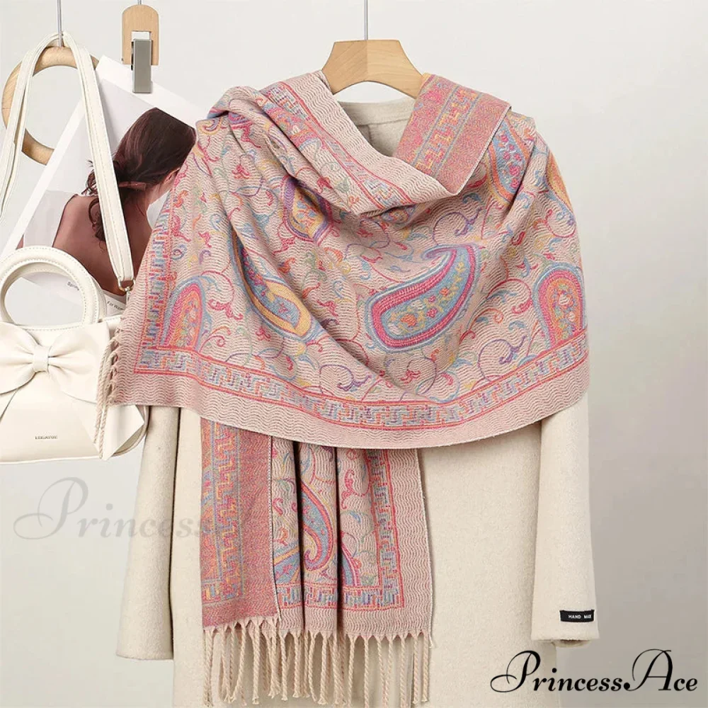 Cold Paisley Cashmere Pashmina Scarf - Image 29