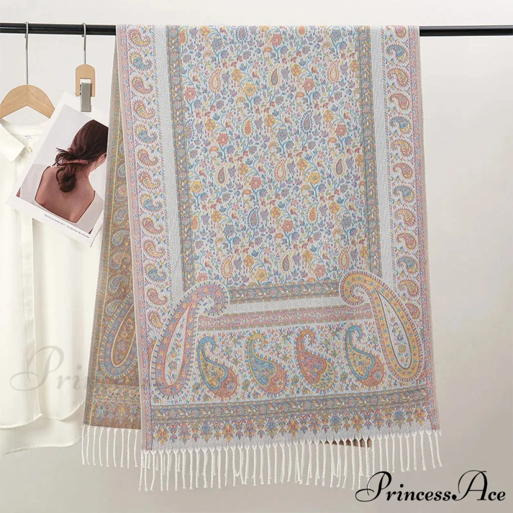 Cold Paisley Cashmere Pashmina Scarf - Image 3