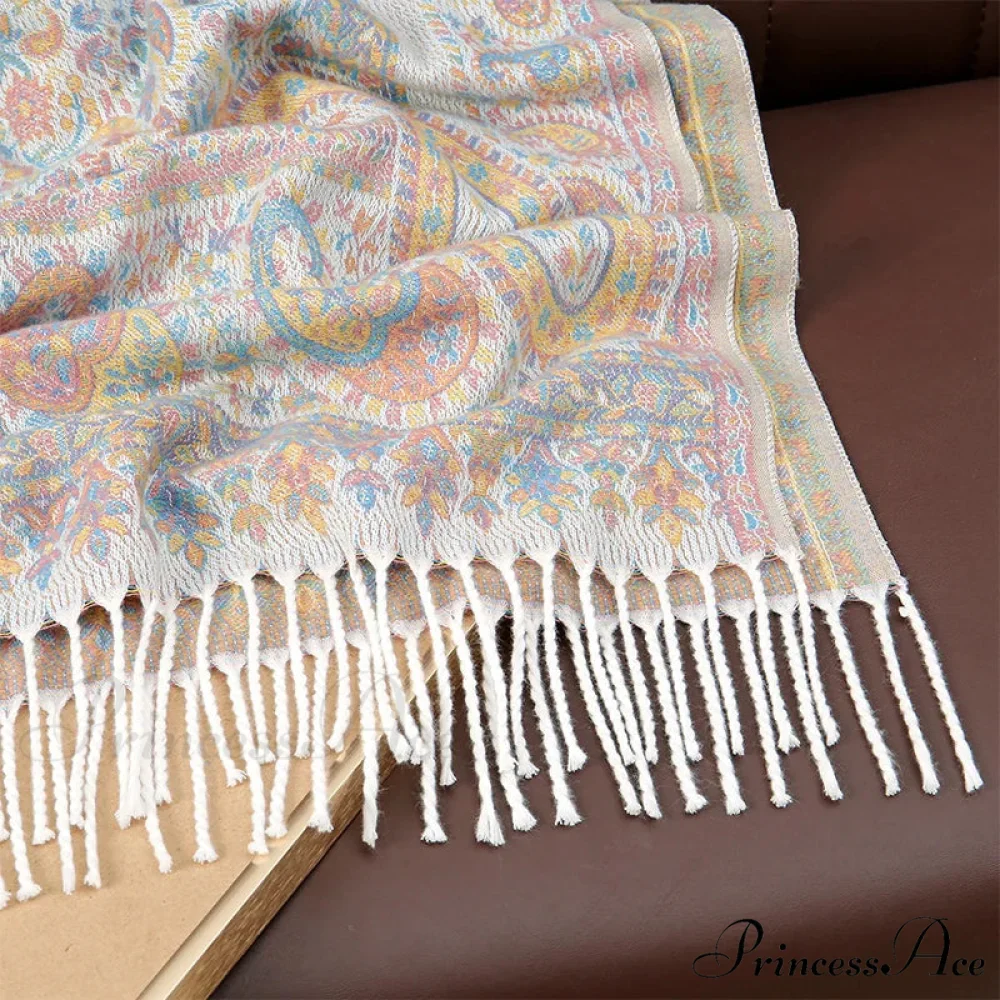 Cold Paisley Cashmere Pashmina Scarf - Image 4