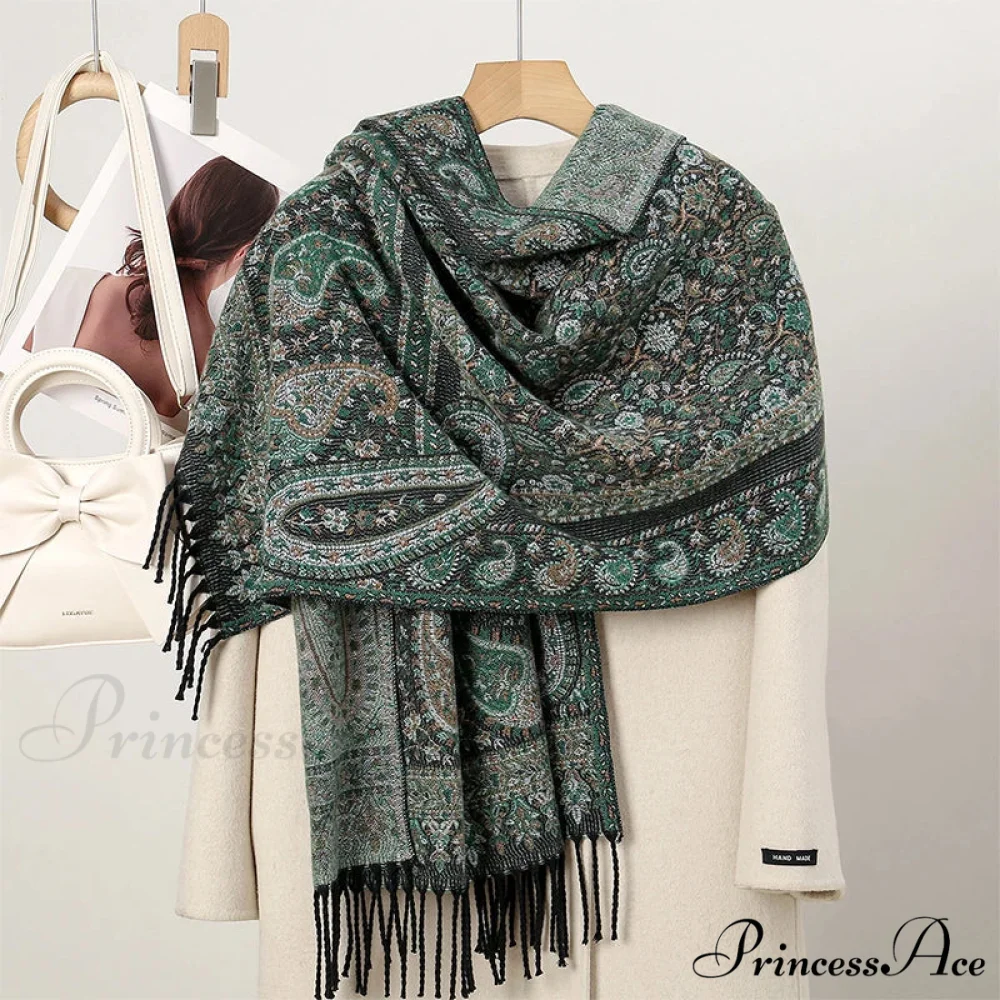 Cold Paisley Cashmere Pashmina Scarf - Image 5
