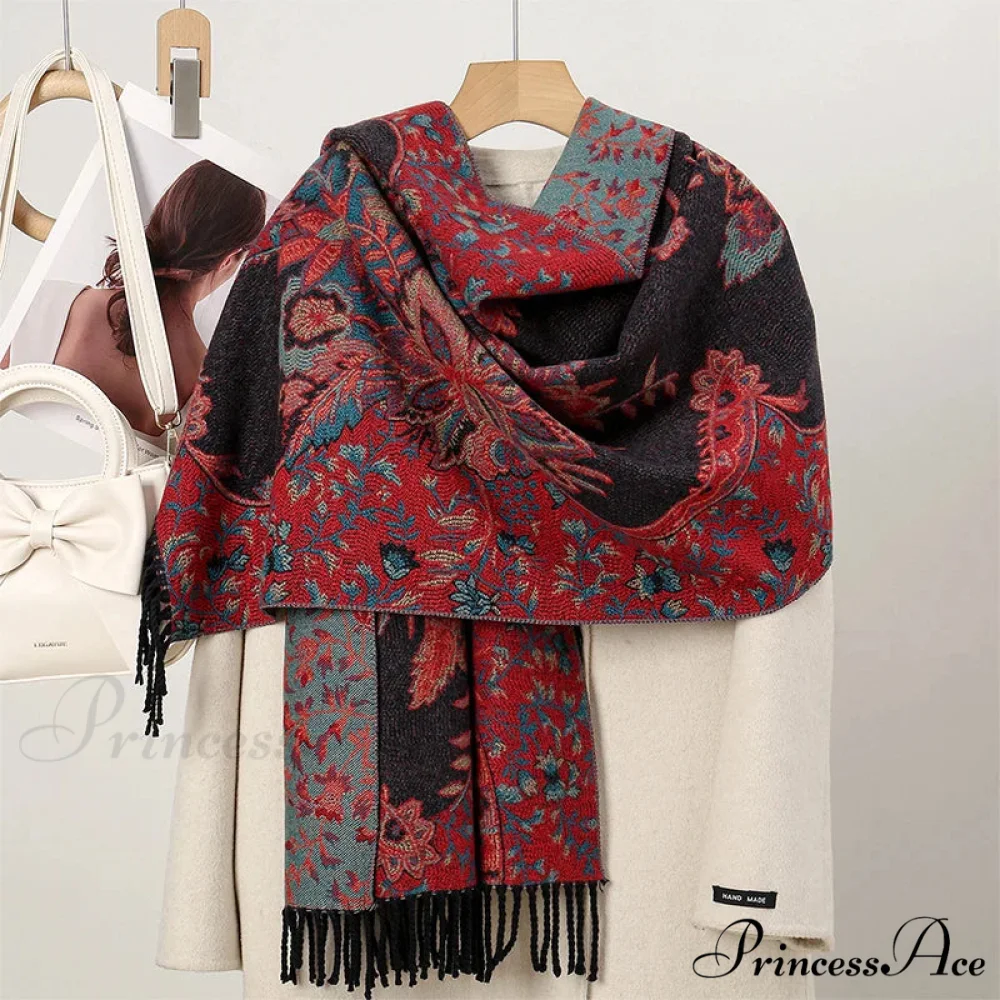 Cold Paisley Cashmere Pashmina Scarf - Image 6