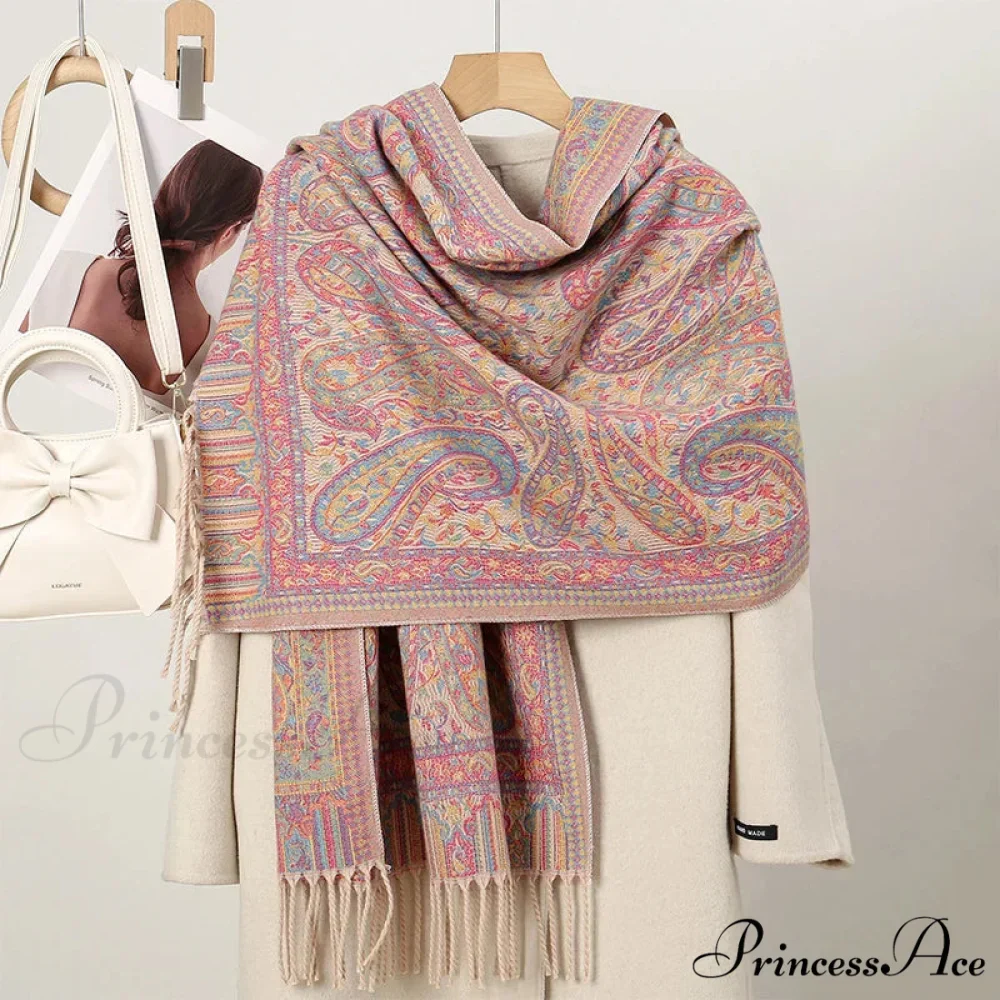 Cold Paisley Cashmere Pashmina Scarf - Image 7