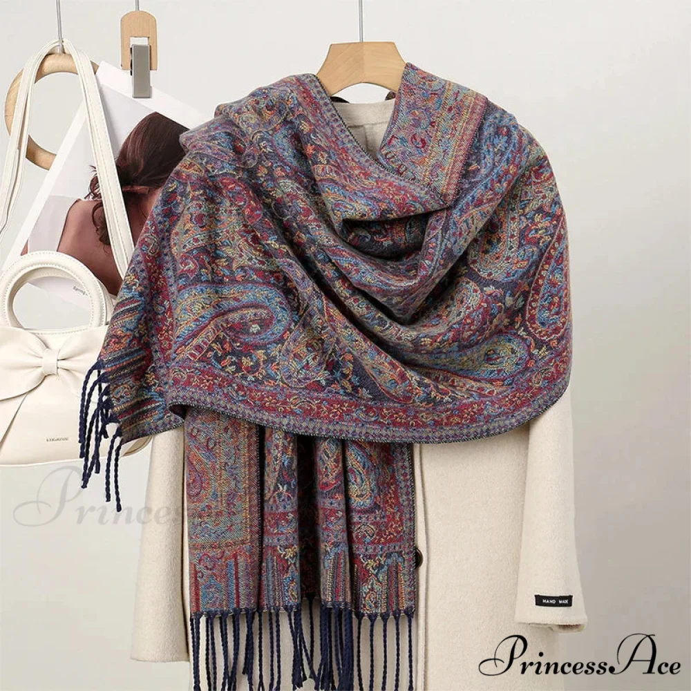 Cold Paisley Cashmere Pashmina Scarf - Image 8