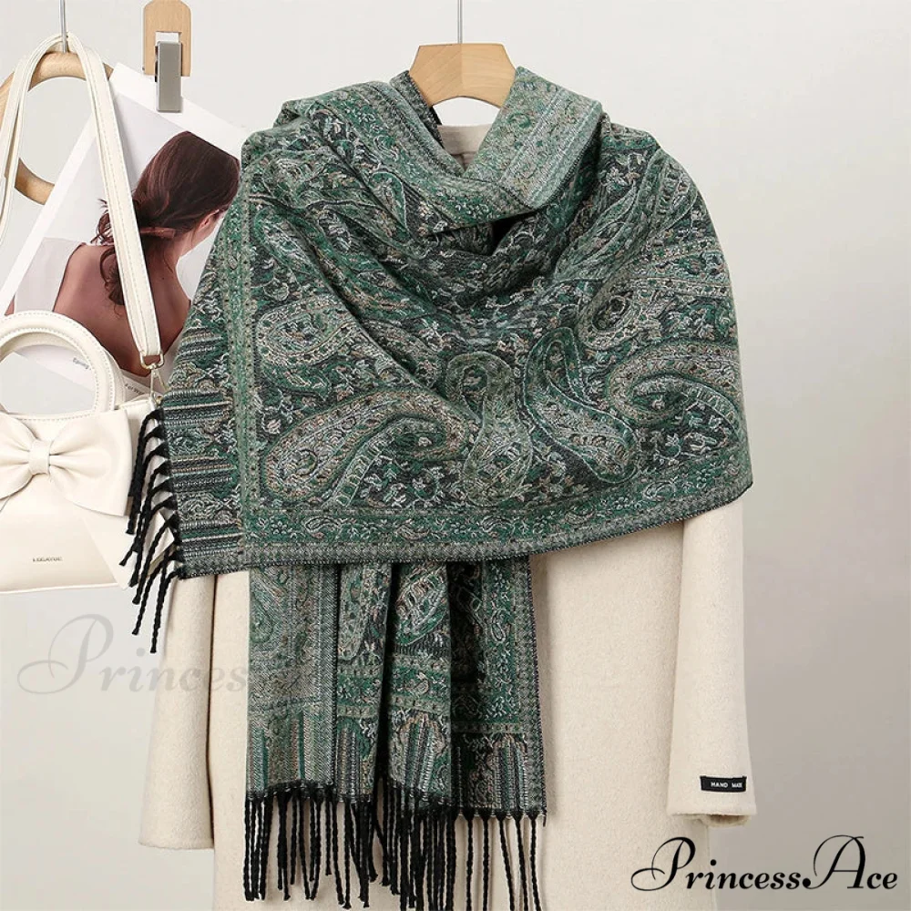 Cold Paisley Cashmere Pashmina Scarf - Image 9