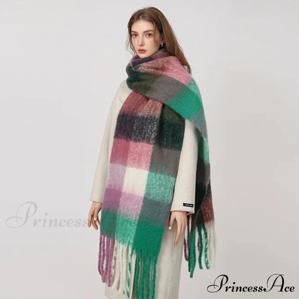 Cold Plaid Cashmere Pashmina Scarf - Image 3