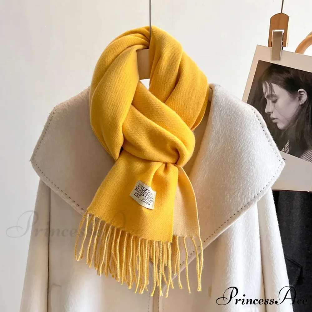 Cold Poncho Wrap Plain Pattern Cashmere Scarf - Image 2