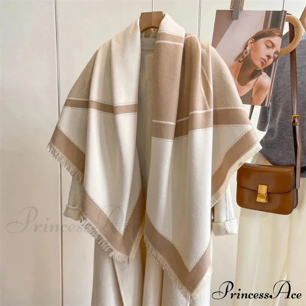 Cold Weather Soft Woolen Checkered Scarf - Image 10