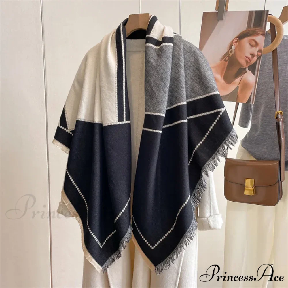 Cold Weather Soft Woolen Checkered Scarf - Image 2