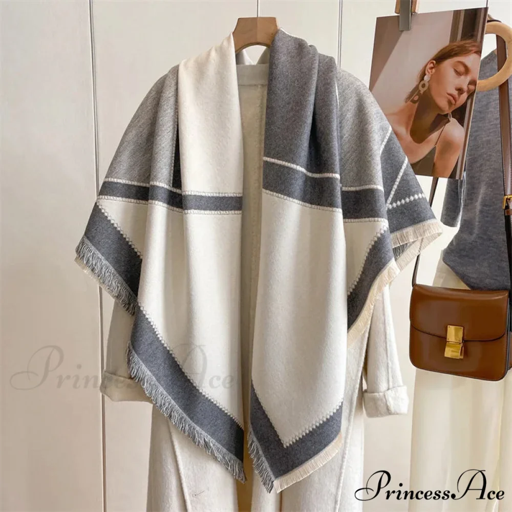 Cold Weather Soft Woolen Checkered Scarf - Image 7