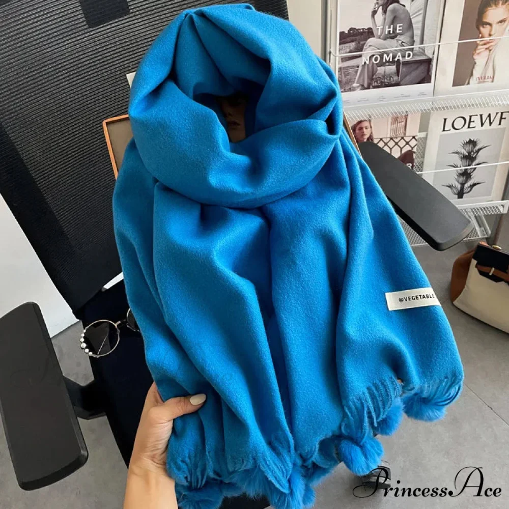 Cold Weather Soft Woolen Solid Wrap Scarf - Image 10
