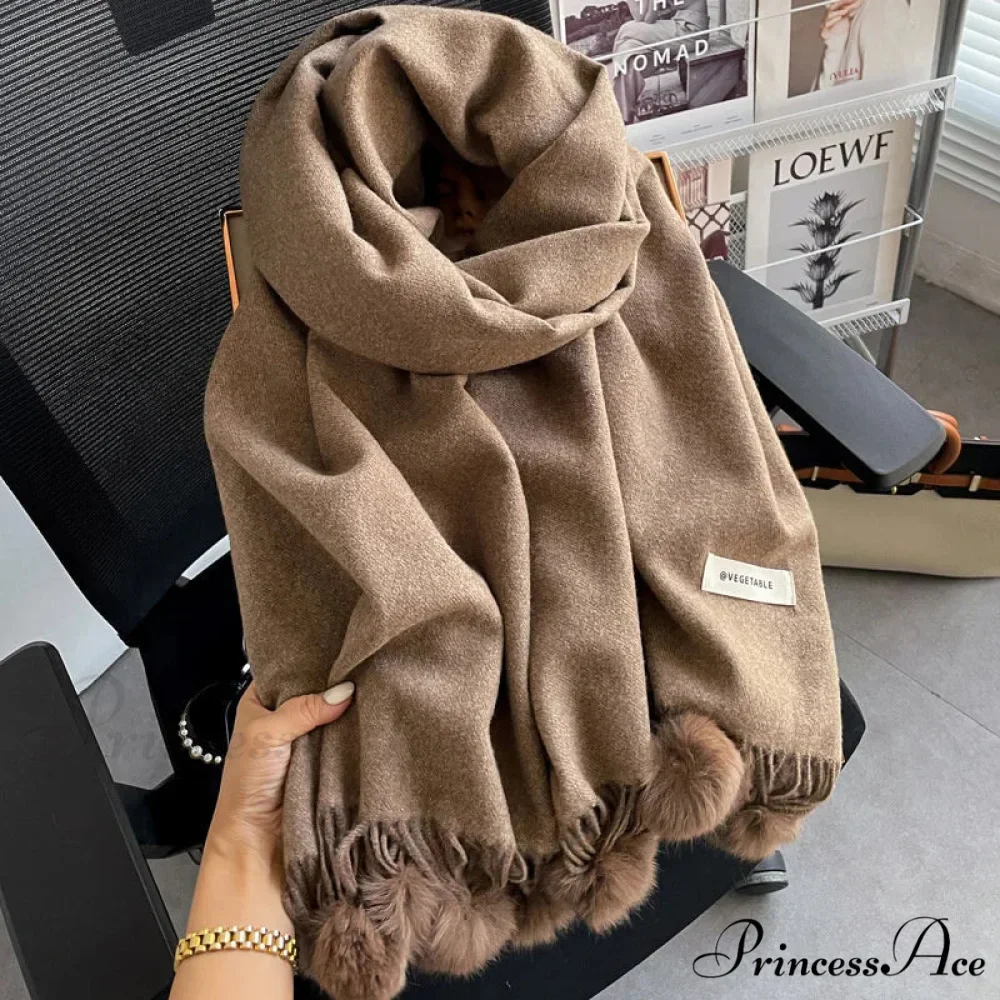 Cold Weather Soft Woolen Solid Wrap Scarf - Image 12