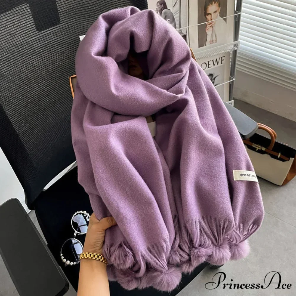 Cold Weather Soft Woolen Solid Wrap Scarf - Image 13