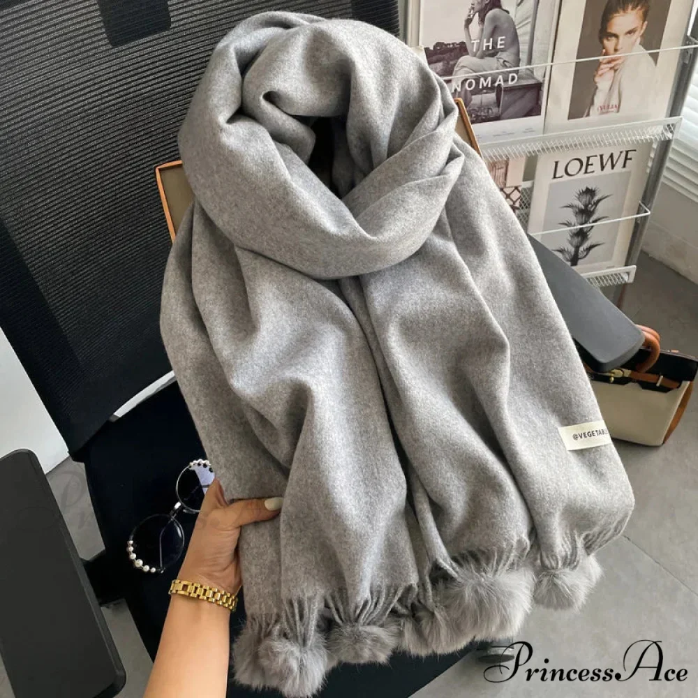 Cold Weather Soft Woolen Solid Wrap Scarf - Image 14