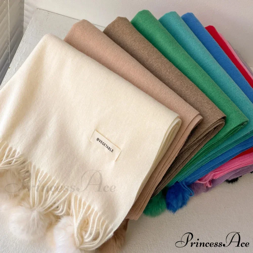 Cold Weather Soft Woolen Solid Wrap Scarf - Image 2