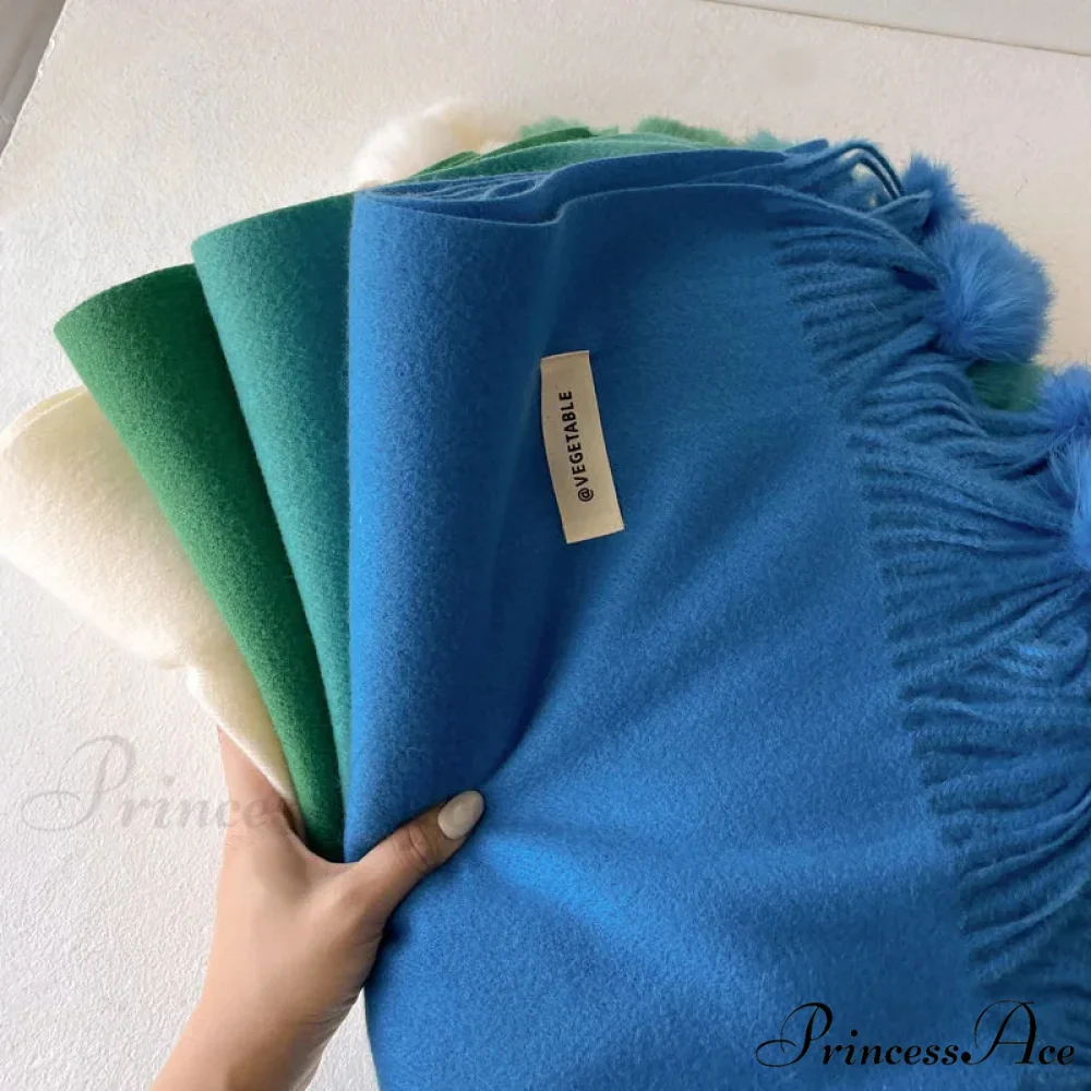 Cold Weather Soft Woolen Solid Wrap Scarf - Image 3