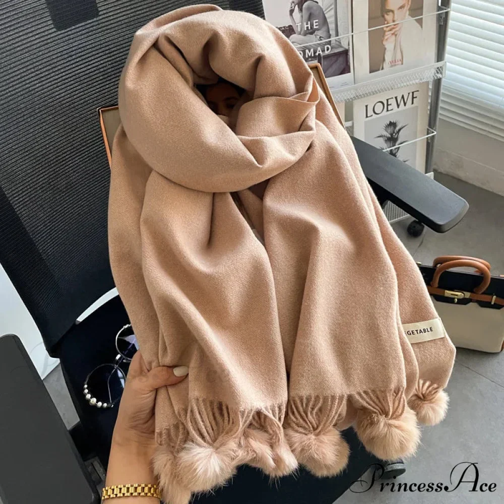 Cold Weather Soft Woolen Solid Wrap Scarf - Image 7
