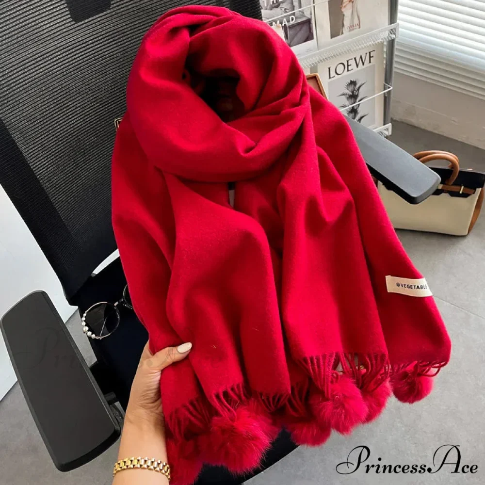 Cold Weather Soft Woolen Solid Wrap Scarf - Image 9
