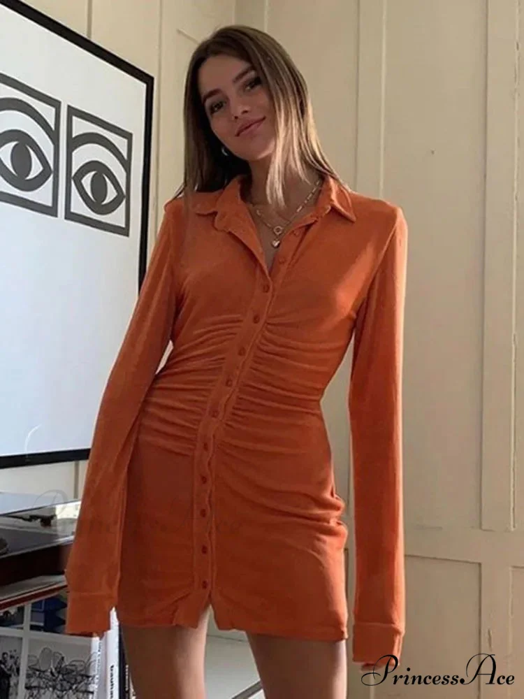 Collar Button Short Dress - Image 9