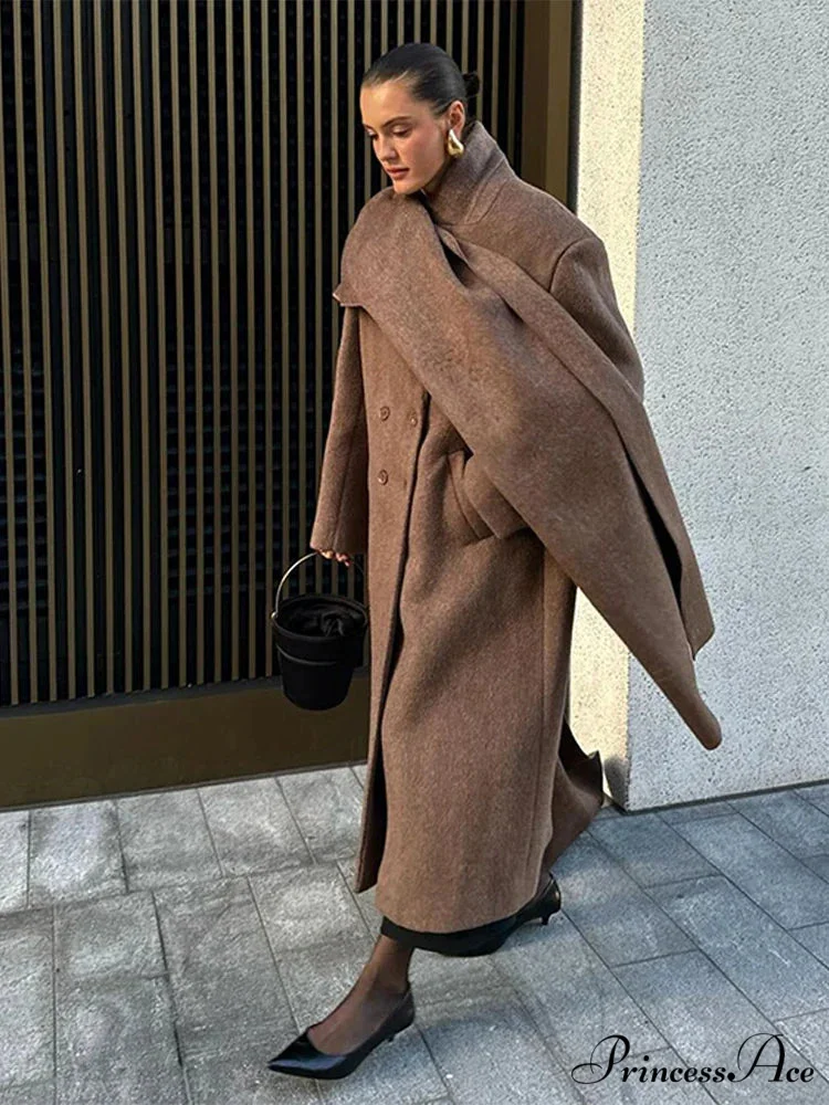 Collar Double-Breasted Overcoat - Image 2