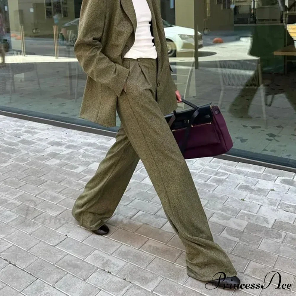 Collar Loose Pants Office Two Piece Set - Image 4