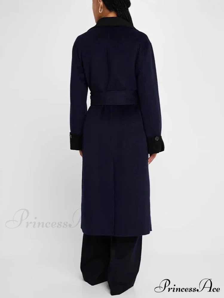 Color Lapel Slim Single-Breasted Overcoat
Modified Output: Shade Lapel Trim Single-Breasted Overcoat - Image 2