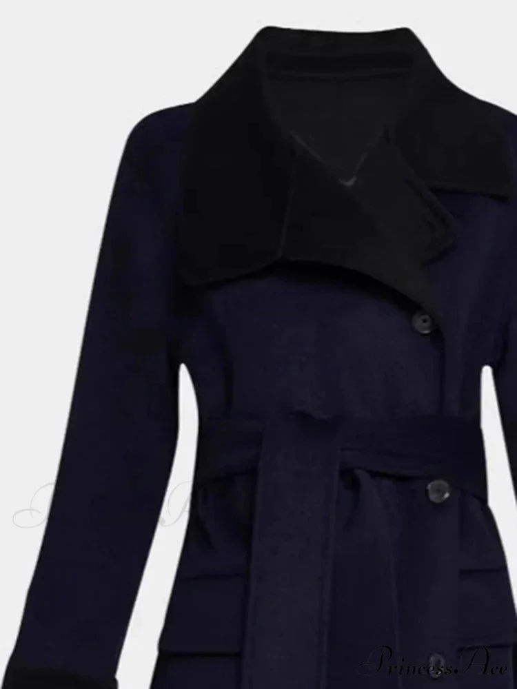 Color Lapel Slim Single-Breasted Overcoat
Modified Output: Shade Lapel Trim Single-Breasted Overcoat - Image 3