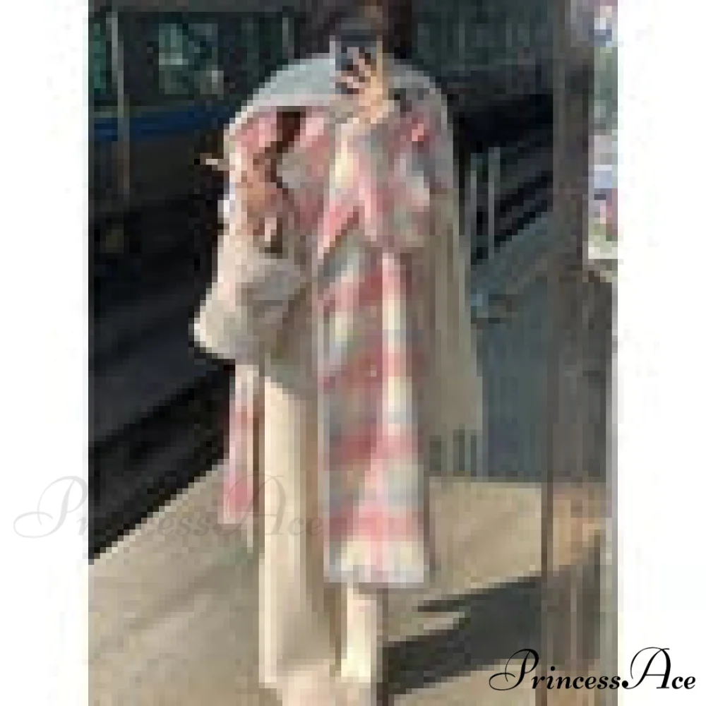 Colorful Checked Wool Office Overcoat - Image 6