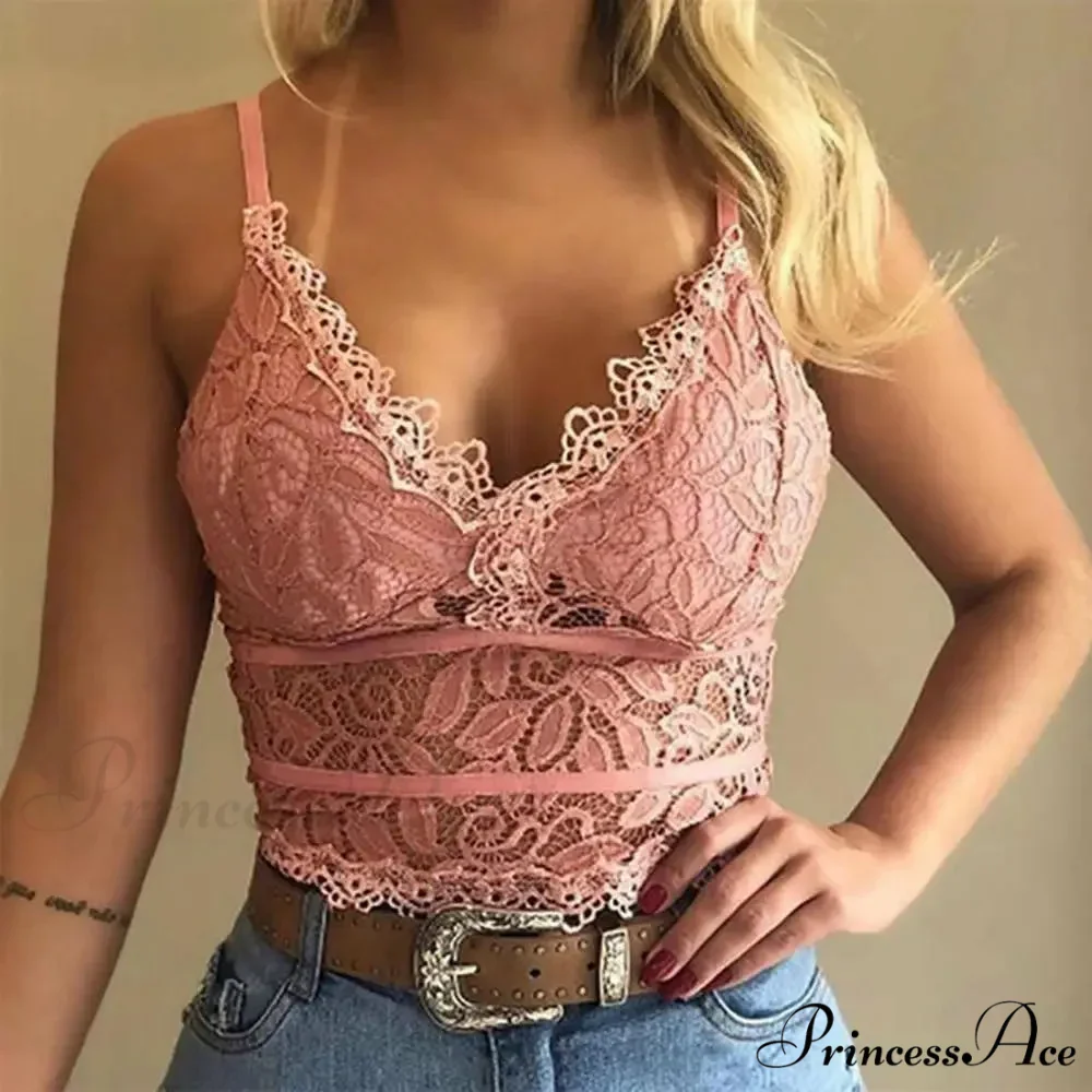 Colorful Lace V-Neck Camisole Plus Size Bralette Vest - Image 2