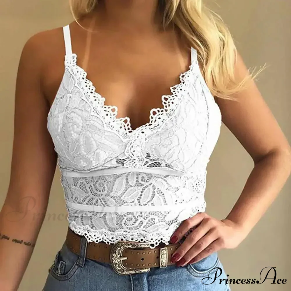 Colorful Lace V-Neck Camisole Plus Size Bralette Vest - Image 3