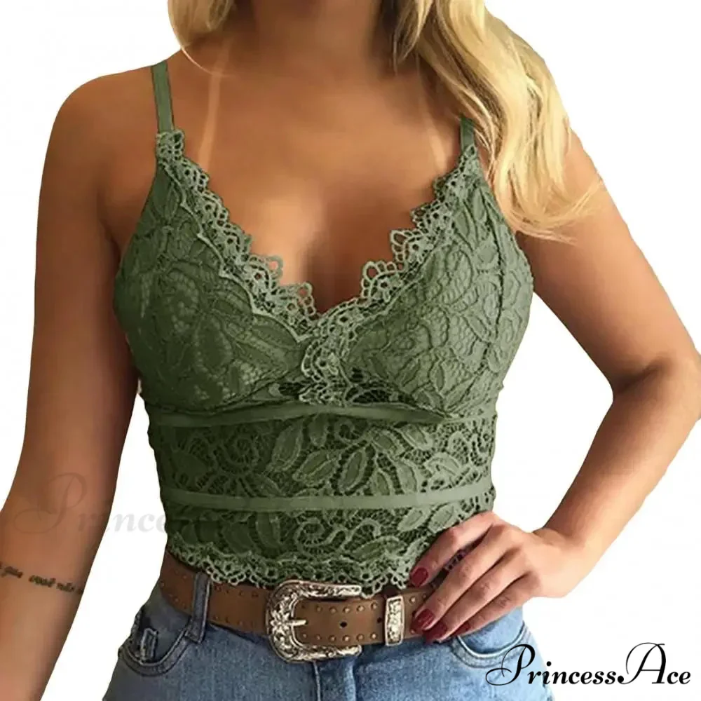Colorful Lace V-Neck Camisole Plus Size Bralette Vest - Image 5