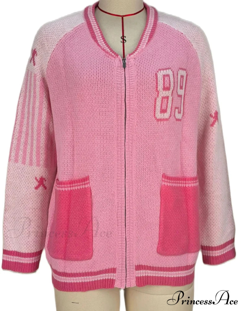 Colorful Y2K Streetwear Knit Cardigan - Image 3