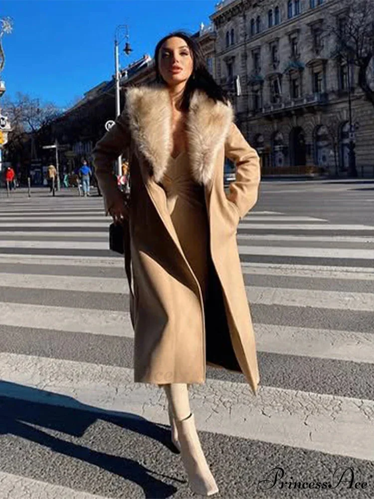 Concealed Button Collar Maxi Winter Overcoat - Image 2